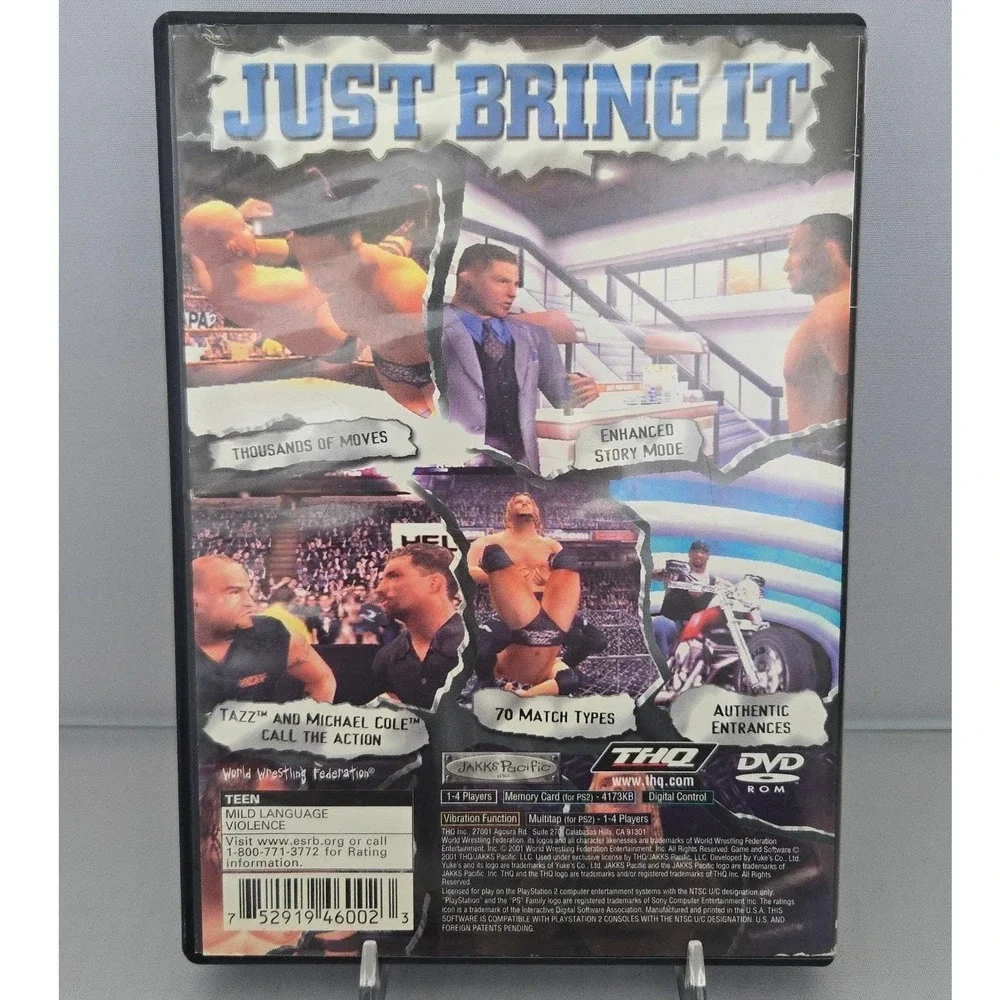 WWF‎ SmackDown! Just Bring It (Sony PlayStation 2, PS2, 2001) Case+Disc - TESTED